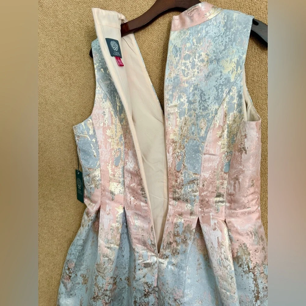 NWT Vince Camuto Jacquered Sleeveless Fit and Flare Dress size 14 - Picture 8 of 12